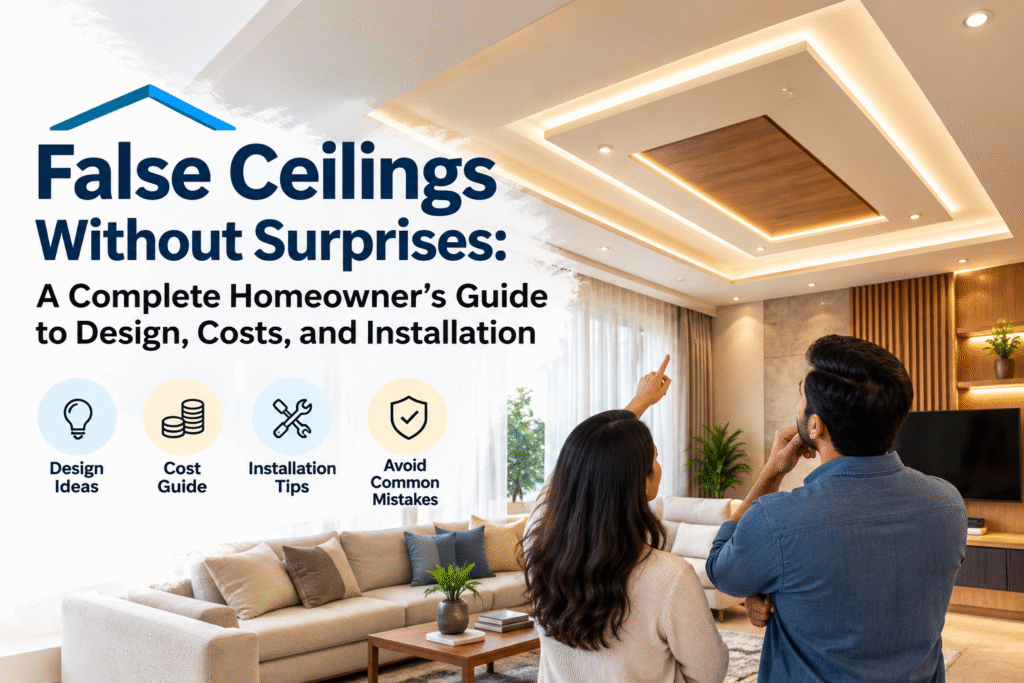 False Ceilings Without Surprises: A Complete Homeowner’s Guide to Design, Costs, and Installation
