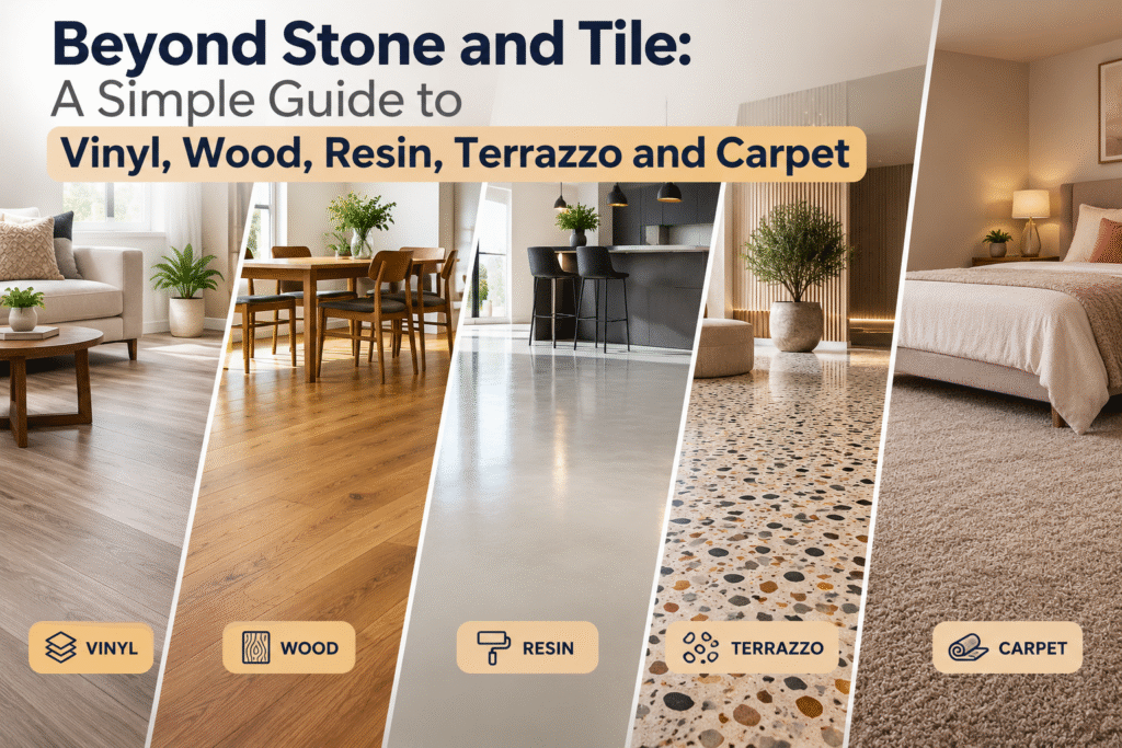 Choosing the Right Flooring: A Simple Guide to Vinyl, Wood, Resin, Terrazzo and Carpet
